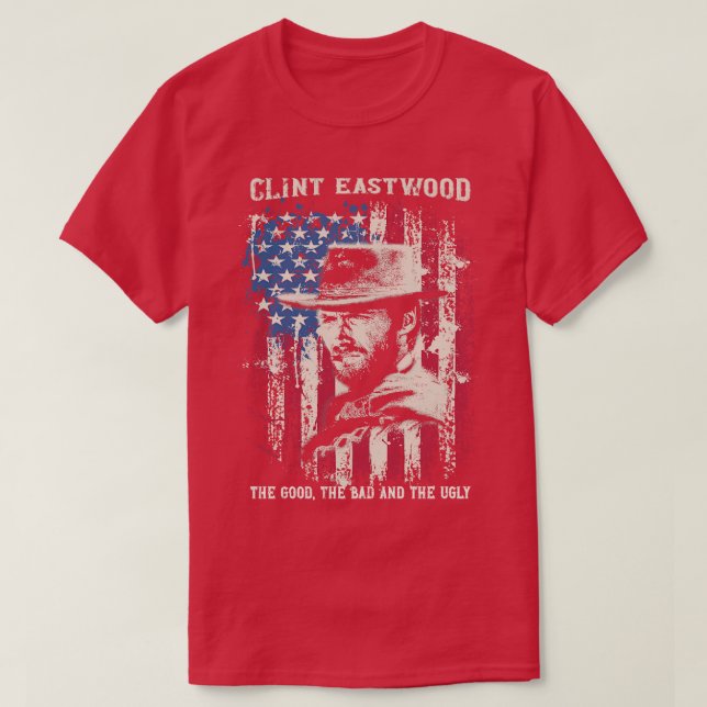 T-shirt Clint vintage en détresse Eastwood (Design devant)