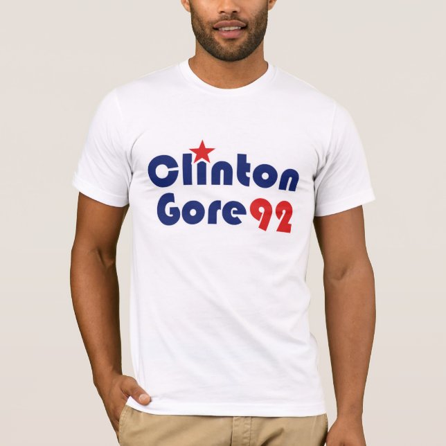 T-shirt Clinton Gore 92 Démocrate Rétro (Devant)