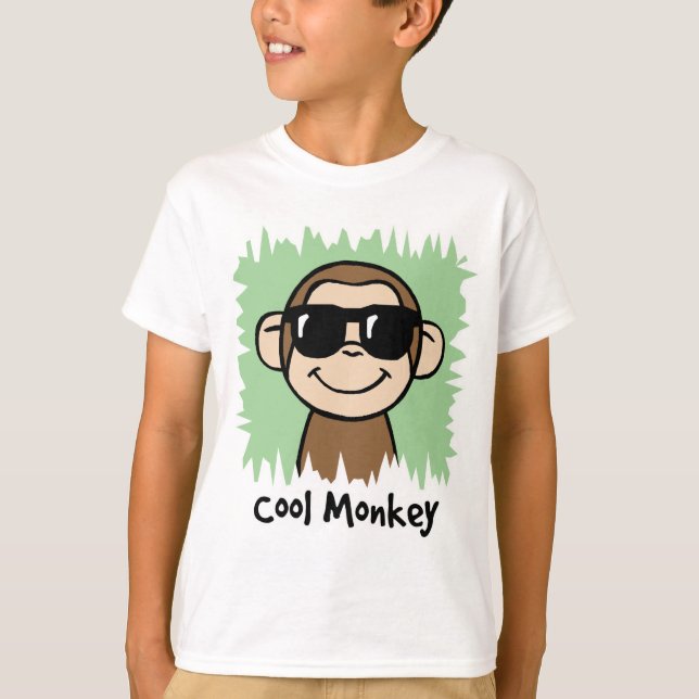 T-shirt Clip de dessin Cool singe avec lunettes de soleil (Devant)