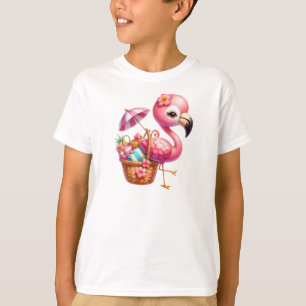 T-shirt Clipart de dessin Flamant rose aquarelle