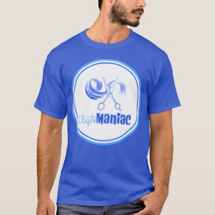 T-shirt CliptoMANIAC bleu sur bleu