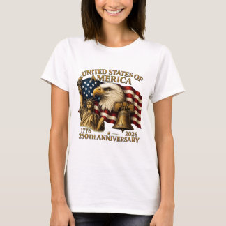 T-shirt Cloche de l'aigle de la liberté pour le 250e anniv