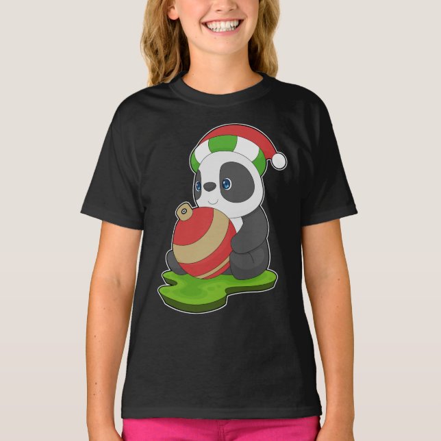 T-shirt cloche de Noël Panda (Devant)