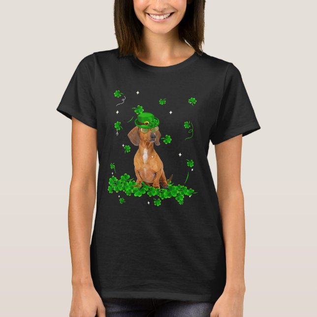 T-shirt Clocher de la journée St Patrick de Dachshund Vint (Devant)