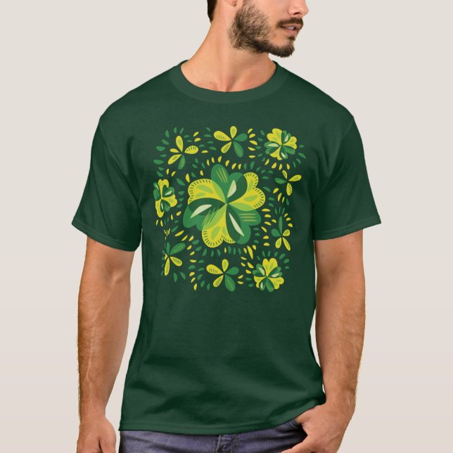 T-shirt Clochers verts Jour de la Saint Patrick shamrock (Devant)