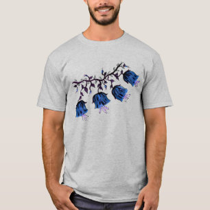 T-shirt Cloches Canterbury Bleues sur les fleurs de vigne