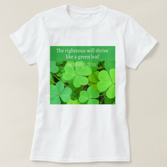 T-shirt Cloches vertes Photo Prospérité Bible Verse mignon (Design devant)