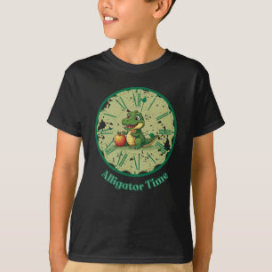 T-shirt Clock Design Alligator Apple Cute