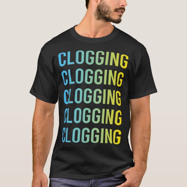 T-shirt Clogger en bleu jaune Clog (Devant)