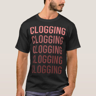 T-shirt Clogger le blog en texte rouge