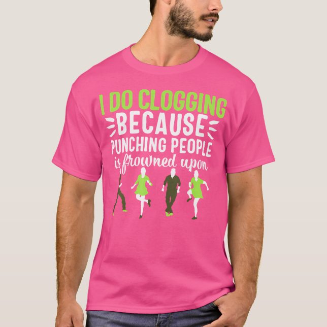 T-shirt Clogging Femmes Danse Folklorique Clog Drôle (Devant)