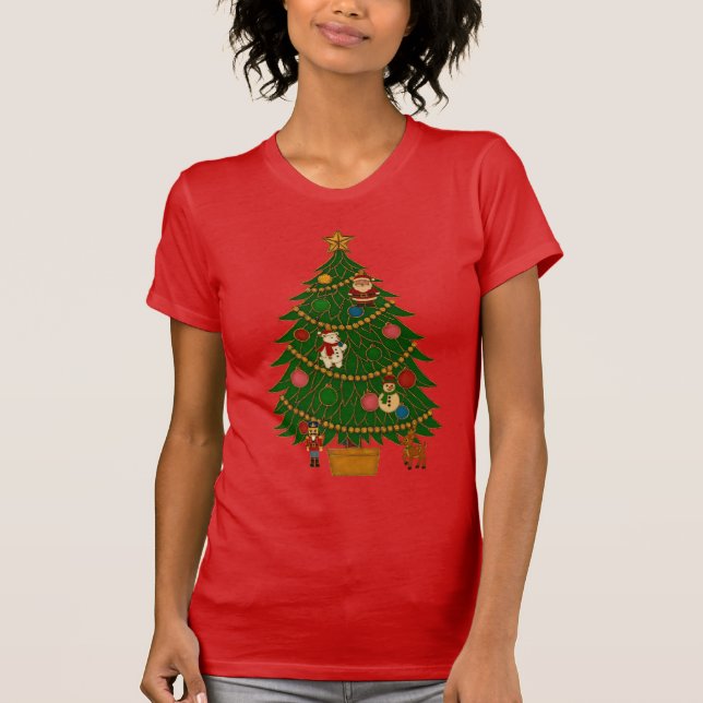 T-shirt Cloisonne Art Christmas Tree Character Ornaments (Devant)