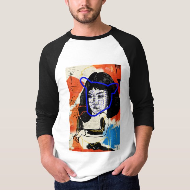 T-shirt Clone abstrait orphelin du noir | Mk - projet Léda (Devant)