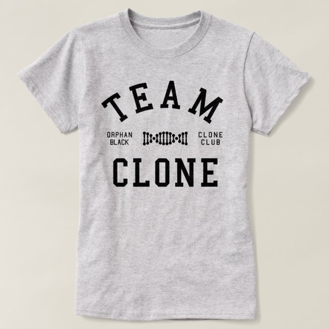 T-shirt Clone noir orphelin d'équipe (Design devant)