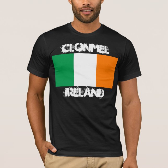 T-shirt Clonmel, Irlande avec drapeau irlandais (Devant)