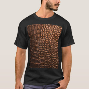 T-shirt Closeup : crocodile texture cuir.