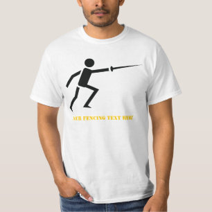 T-shirt Clôture de silhouette noire Fencer personnalisée