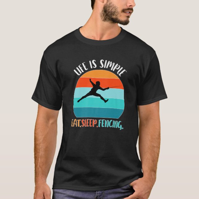 T-shirt Clôture des clôtures Arts martiaux Épée Combat (Devant)