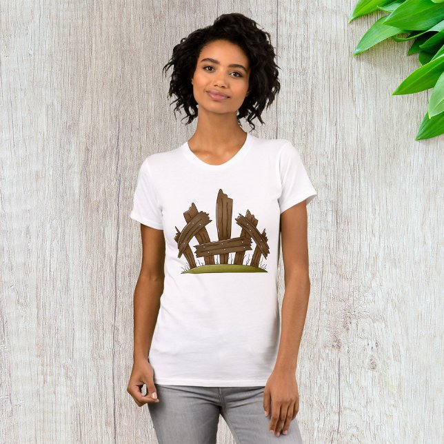 T-shirt Clôture en bois cassée Ferme rustique (Créateur téléchargé)