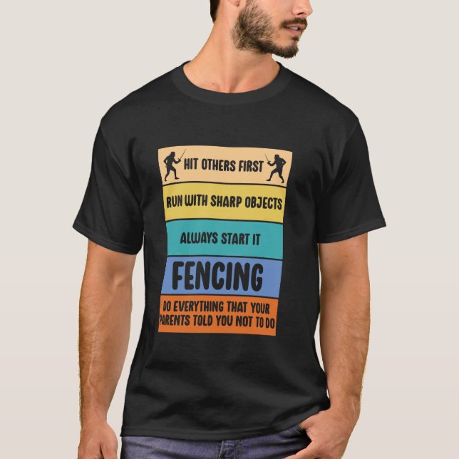 T-shirt Clôture épée lutte contre l'escrime épée Epee Foil (Devant)