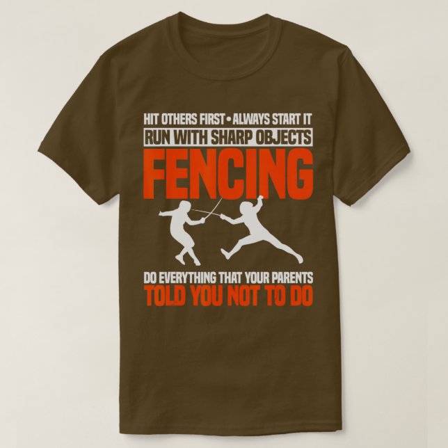 T-shirt Clôture Epee Sabre Combat Sport Fence Épée F (Design devant)