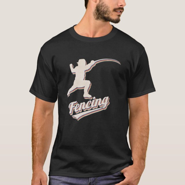T-shirt Clôture - Retro Vintage Fencer (Devant)