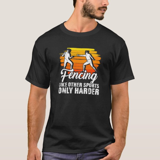 T-shirt Clôture Sport Duel Fencer Epee Rapier Sabre Fête (Devant)