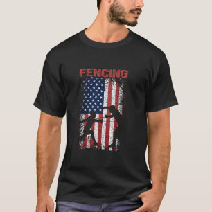 T-shirt Clôture Sports Retro American Flag USA America Fen
