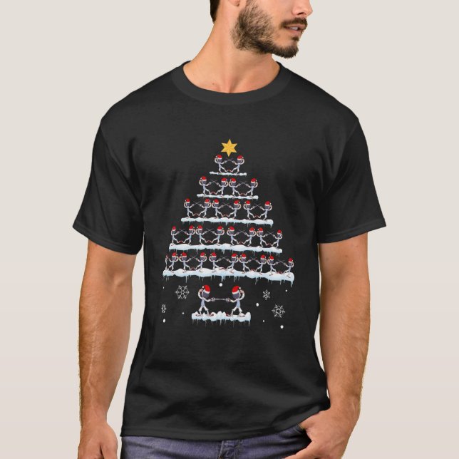 T-shirt Clôtures Sports Noël Arbre Lumières Clôture Noël (Devant)
