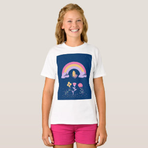 T-shirt Cloud Arc-en-ciel Fleurs papillon