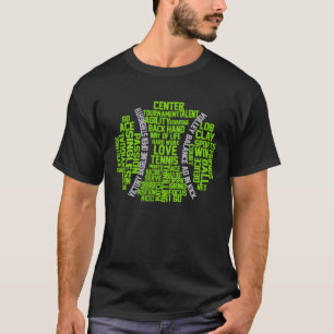 T-shirt Cloud de mot de balle de tennis Joueur de tennis p