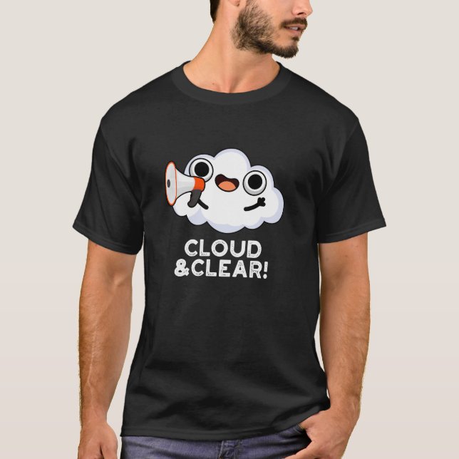 T-shirt Cloud Et Clair Funky Météo Pun Dark BG (Devant)