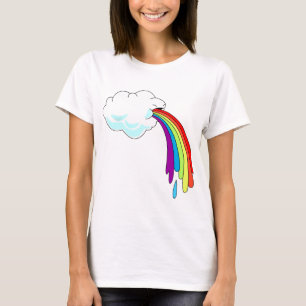 T-shirt Cloud Puits arc-en-ciel femmes long manches