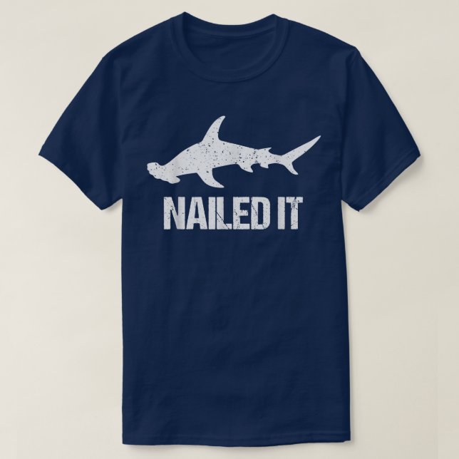 T-shirt Cloué il requin marteau TeeFunny requin (Design devant)