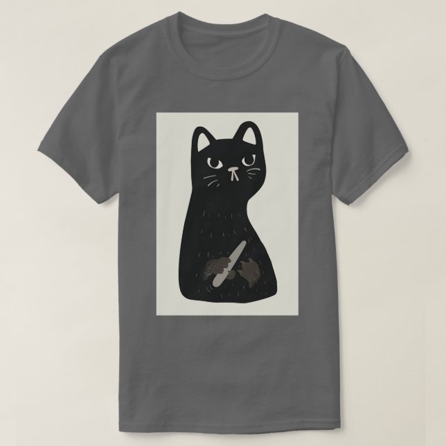 T-shirt Clous de classement pour chat noir Premium (Design devant)