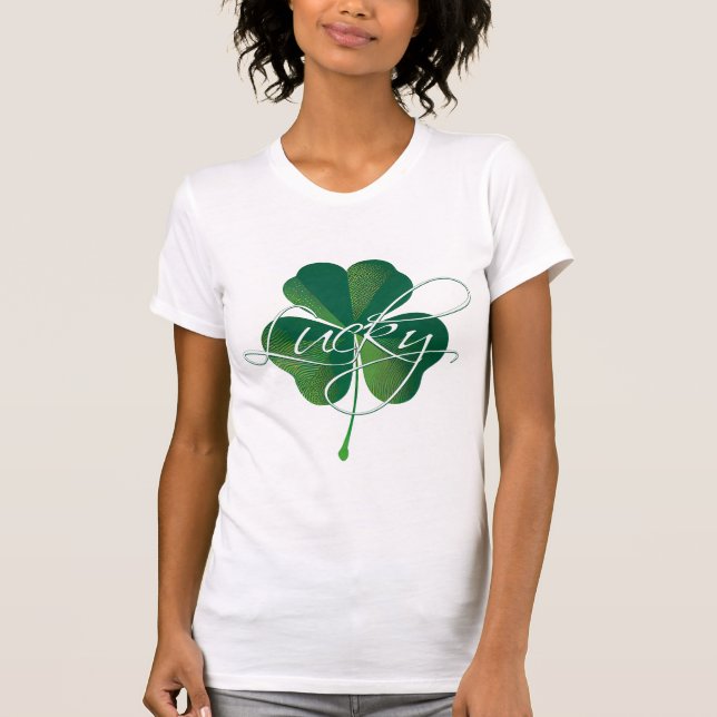 T-shirt Clover à feuilles vertes Lucky St. Patrick's Day (Devant)