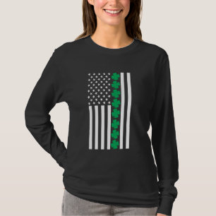 T-shirt Clover American Flag Shamrock Jour de la Saint Pat