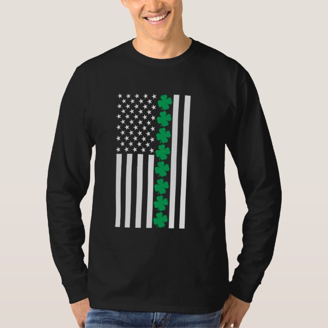 T-shirt Clover American Flag Shamrock Jour de la Saint Pat (Devant)