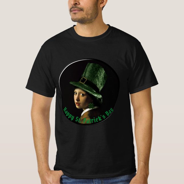 T-shirt Clover Earring St. Patrick's Day (Devant)