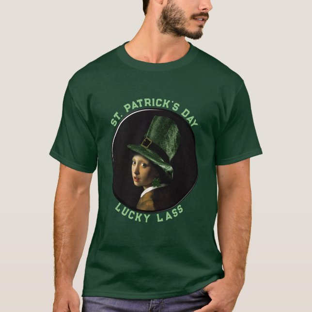 T-shirt Clover Earring St. Patrick's Day (Devant)
