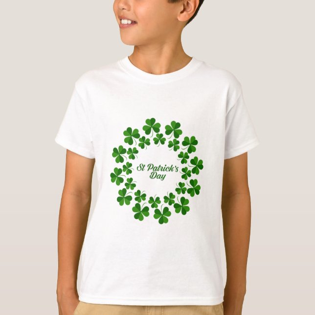 T-shirt Clover vert de Saint-Patrick (Devant)