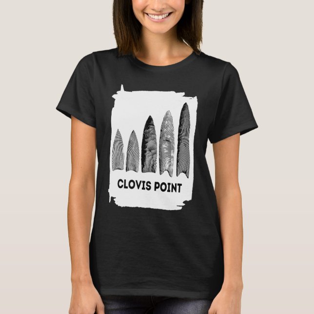 T-shirt Clovis Point Arrowhead Artifact amérindien Hu (Devant)