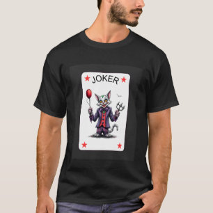 T-shirt Clown Bouffon de Cour de Chat Carte à Jouer Hallow