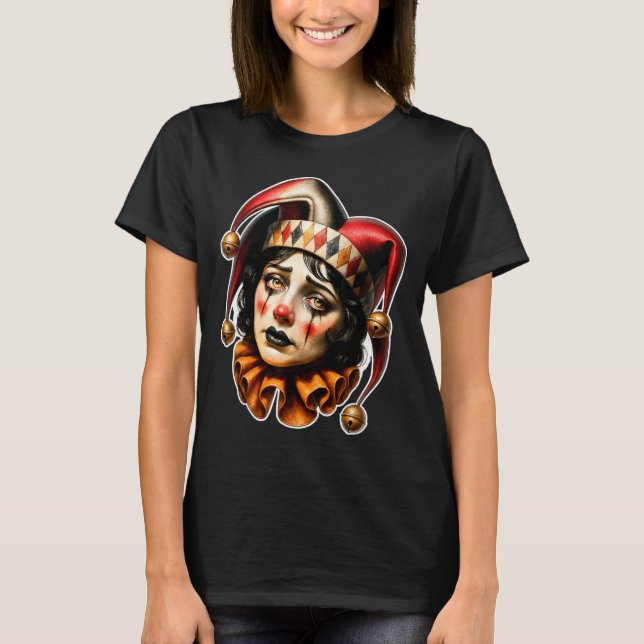 T-shirt Clown Bouffon Triste (Devant)