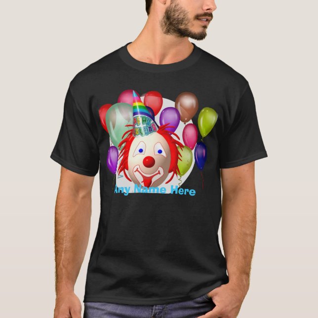 T-shirt Clown d'anniversaire, personnaliser (Devant)