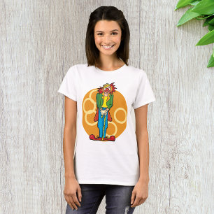 T-shirt Clown de dessin Whimsical aux couleurs vives