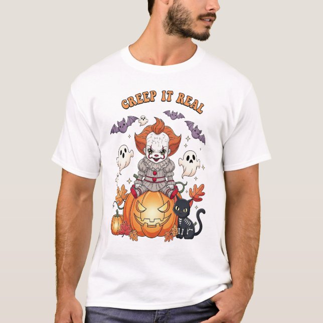 T-shirt Clown de Halloween Creep It Real (Devant)