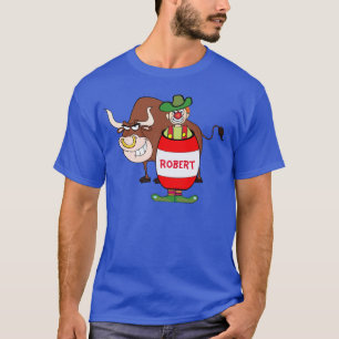 T-shirt Clown de rodéo dans le baril et la bande dessiné