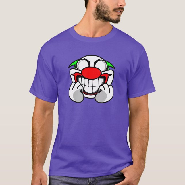 T-shirt Clown de sourire (pourpre) (Devant)
