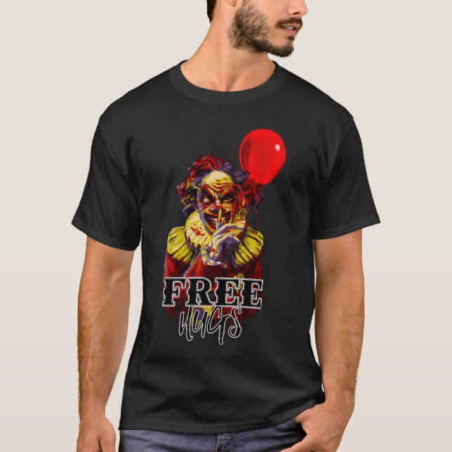 T-shirt Clown effrayant Halloween Câlins GRATUITS Costume  (Devant)